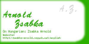 arnold zsabka business card